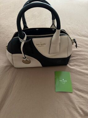 Kate Spade Black and Beige Leather Satchel